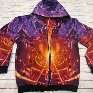 Egyptian Psy Heavyweight Hoodie jacket Salvia Droid design red/ purple XL